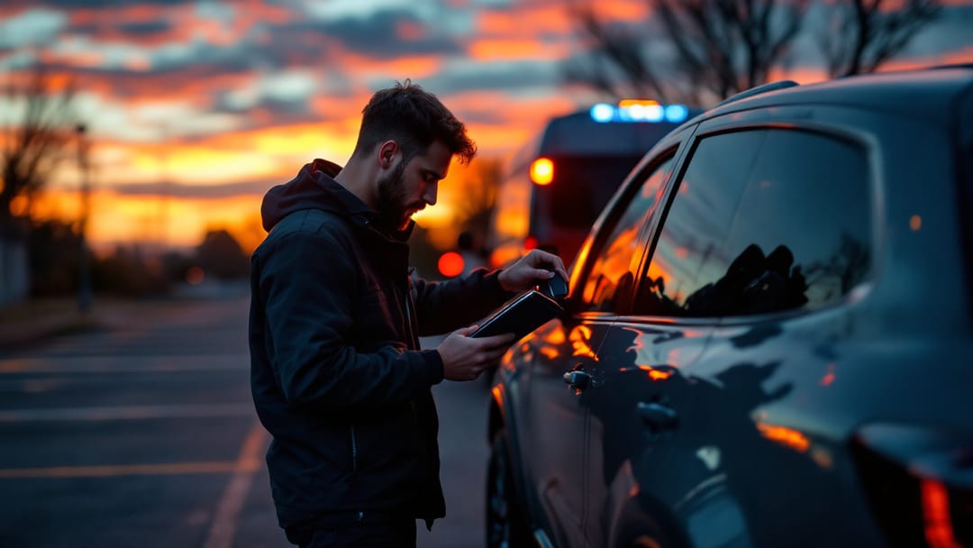 Mobile automotive locksmith programming a Dodge Durango proximity key fob at the SUV