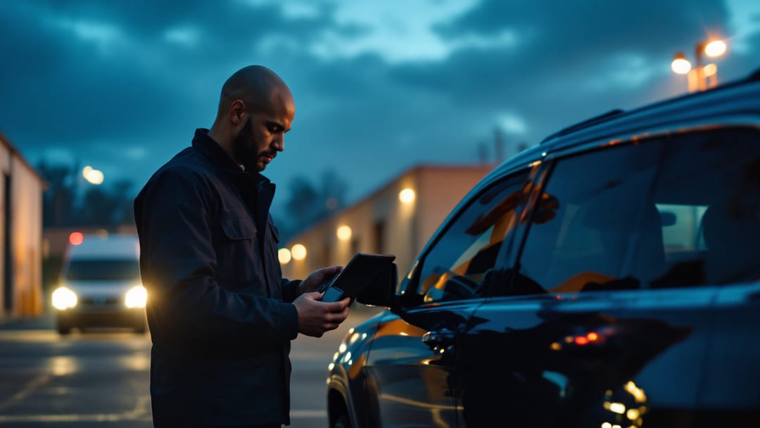 Mobile automotive locksmith programming a Jeep Grand Cherokee proximity smart fob at the SUV